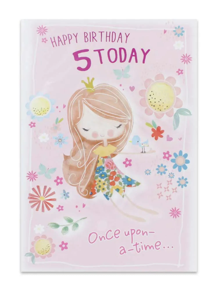 Girl Age 5 Birthday Card (Pack of 12)
