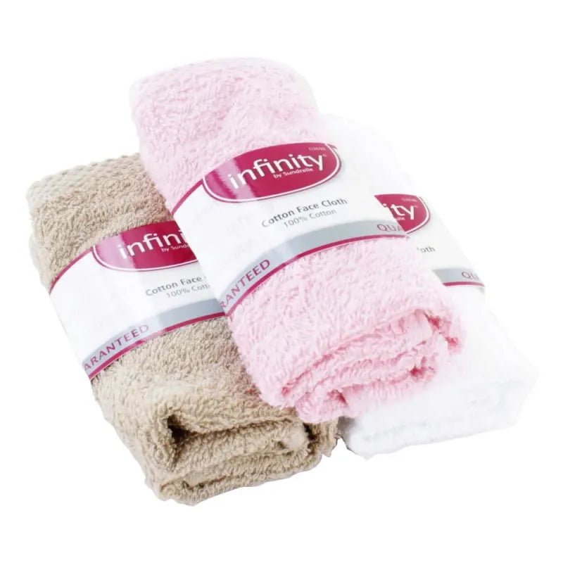 Infinity Face Clothes Plain (Pack of 12)