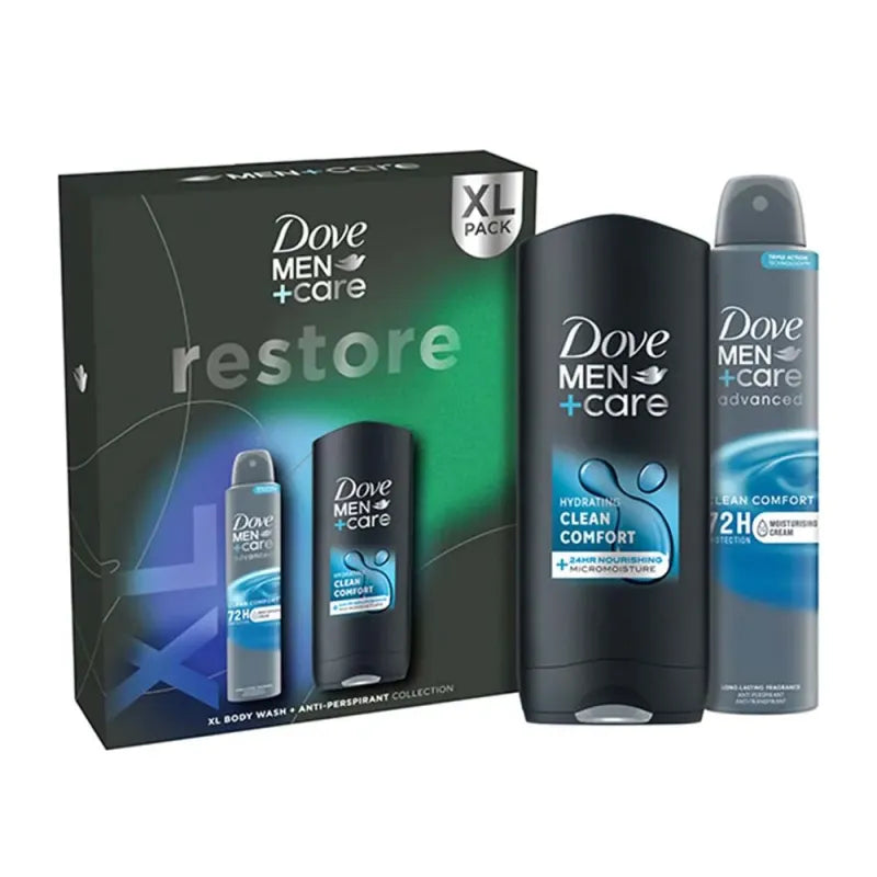 Dove Men + Care 2Pce(2X400ML)Clean Comfort Set Xlarge (Pack of 6)