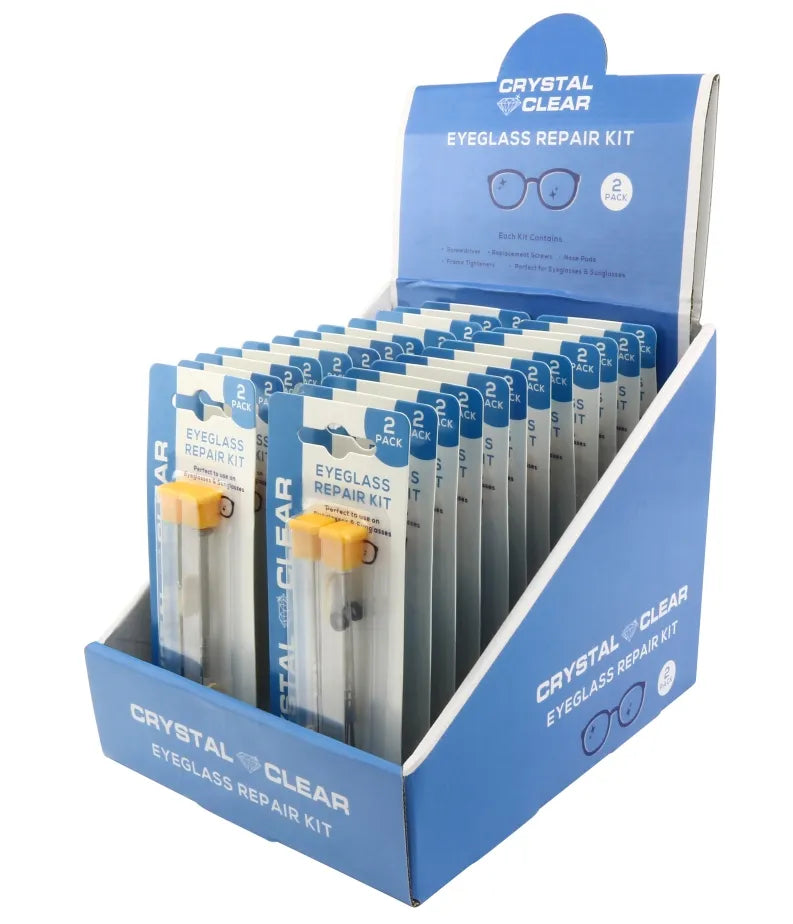 Crystal Clear 2 Eyeglass Repair Kits Blister Pack X 24 (Pack of 24)