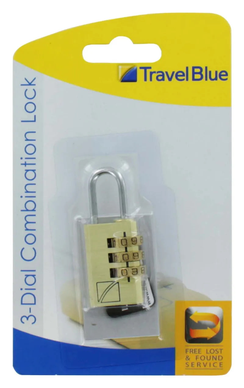 Travel Blue 3 Dial Combination Lock 031 (Pack of 6)