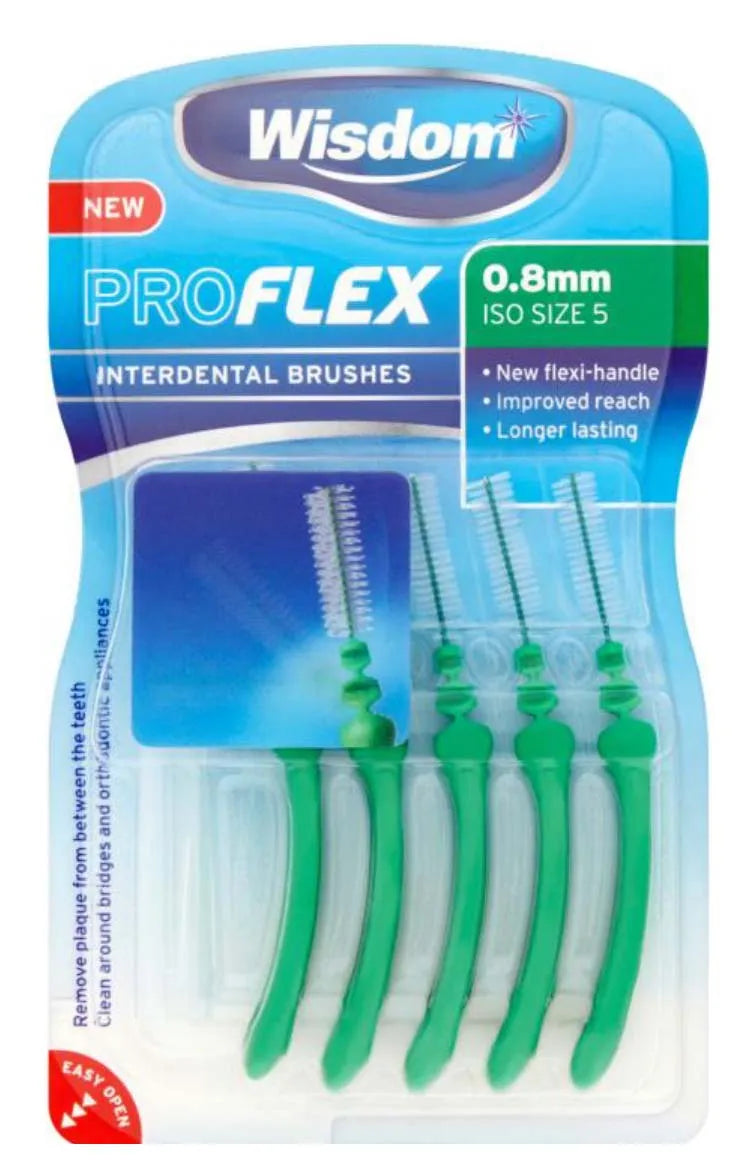 Proflex Interdental Brush 0.8Mm 5S Green 2349Isa (Pack of 6)