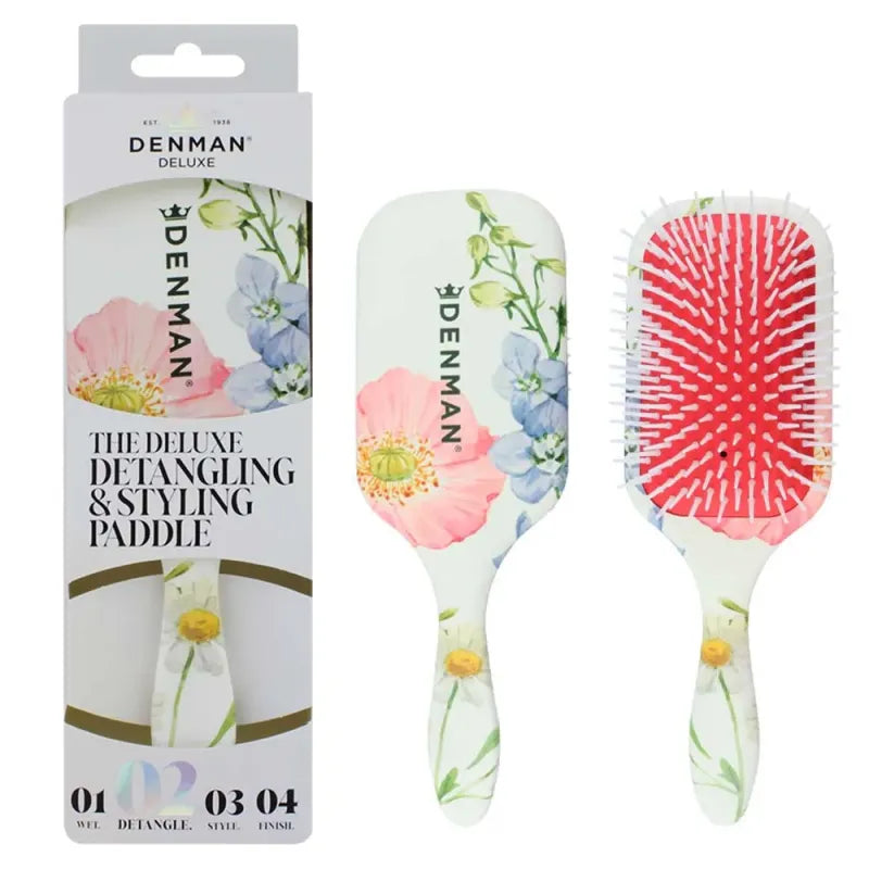 Denman Deluxe D38 Floral Fantasies Detangling & Styling Paddle (Pack of 6)