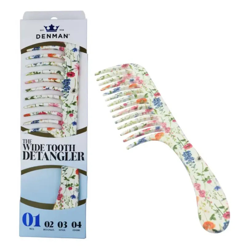 Denman Deluxe D28 Floral Fantasies Wide Tooth Detangler (Pack of 6)