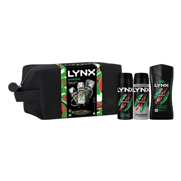 Lynx Africa 4Pce Washbag Set X3 (Pack of 3)
