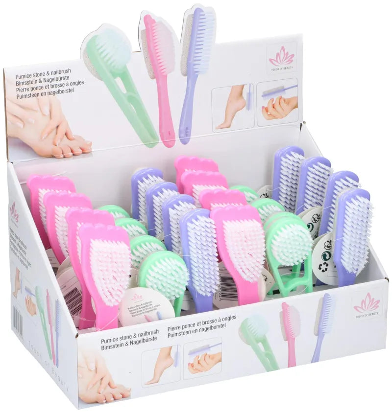 Pumice Stone/Nail Brush Disp X24 (Pack of 24)