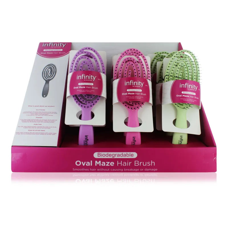 Biodegradable Hairbrush Maze Oval Vent Brush Disp X12 (Pack of 12)