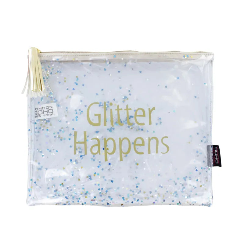 Soho Glitter Happens Clear Holdall Bag (Pack of 6)