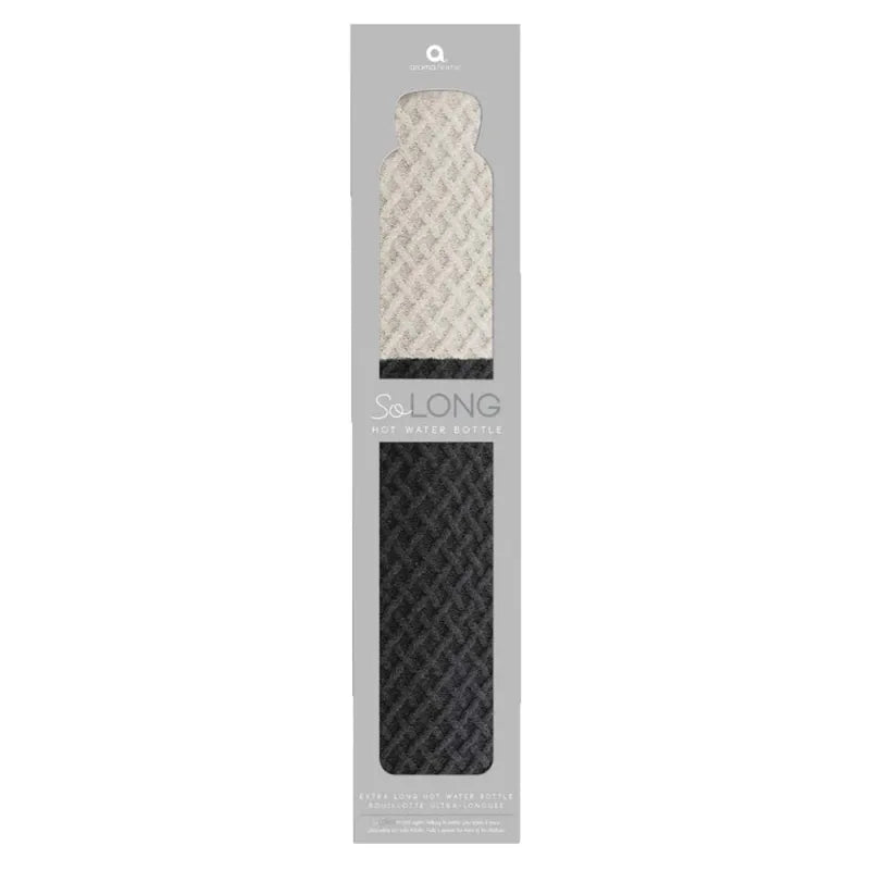 So Long Grey & Cream Knitted Long Hot Water Bottle Boxed***Special (Pack of 3)