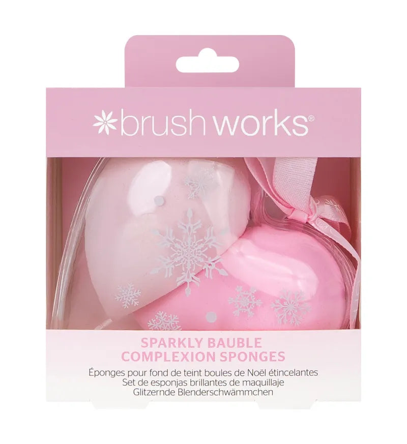 Brush Works Sparkly Heart Bauble Complexion Sponge Set (Pack of 6)