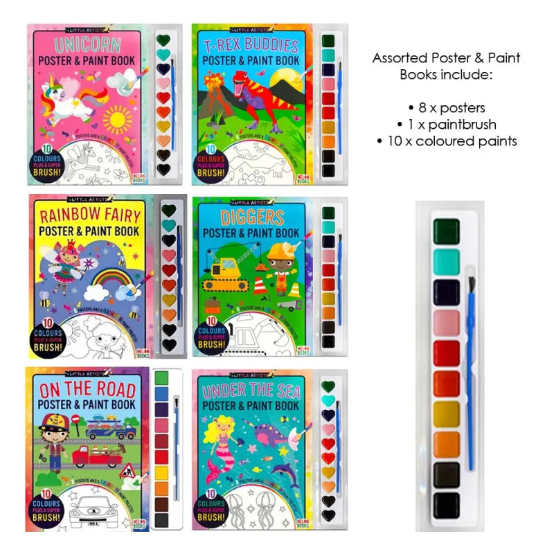 Little Artists Poster & Paint Book Set (Pack of 12)