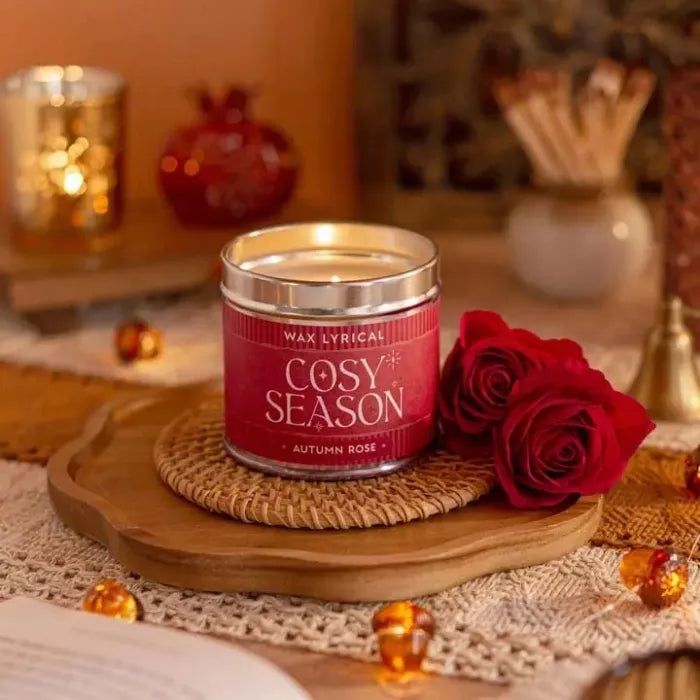 Wax Lyrical Cosy Season Autumn Rose Tin Candle 170g – scented candle