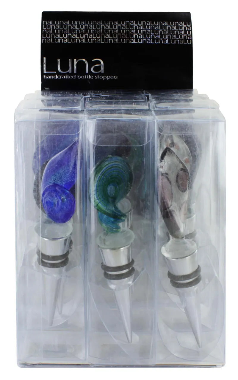 84-9199 Luna Glass Bottle Stoppers X12 (Pack of 12)
