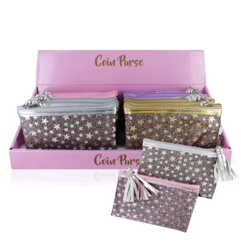 Lp43178 Glitter Star Coin Purse X12 (Pack of 12)