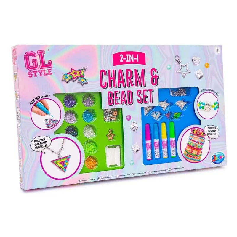 Grafix 2 In 1 Charm & Beads Set (Pack of 6)