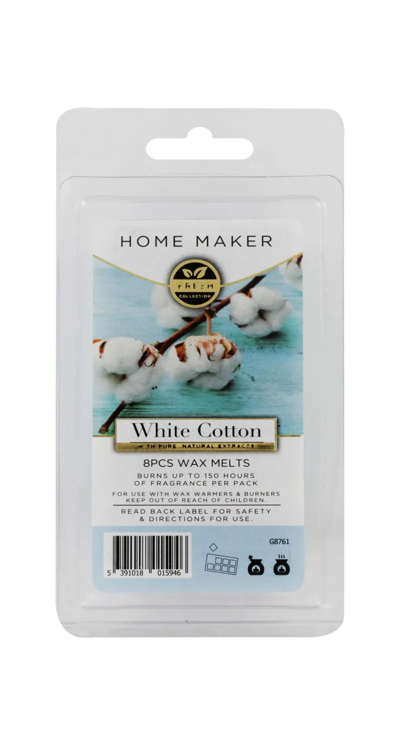 Home Maker Wax Melts White Cotton (Pack of 6)