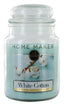 Home Maker 18Oz Glass Candle White Cotton X6 (Pack of 6)