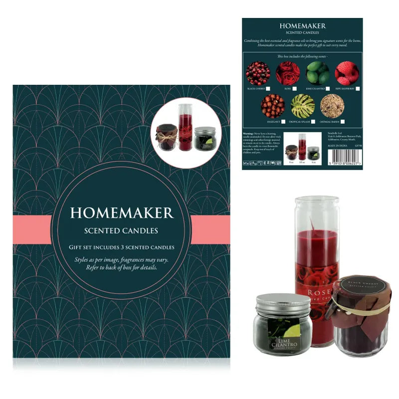 Home Maker 3Pc Candle Gift Set (Pack of 6)