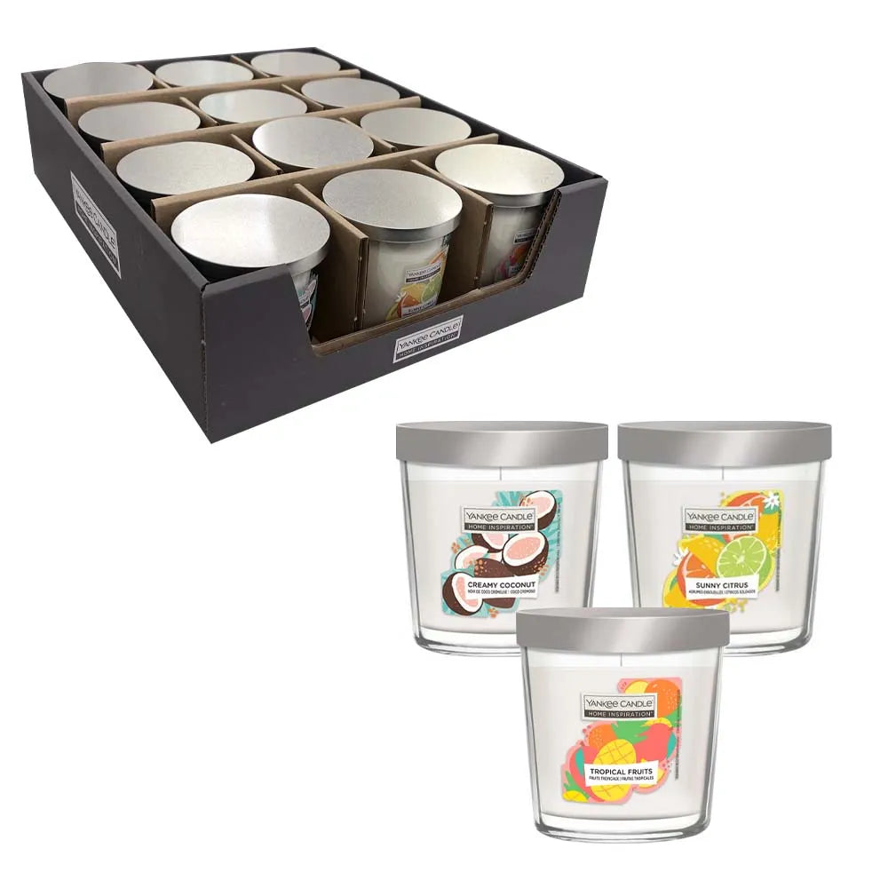 Yankee Home Inspirations 200G(3 Fragrence) Candle Disp X12 (Pack of 12)