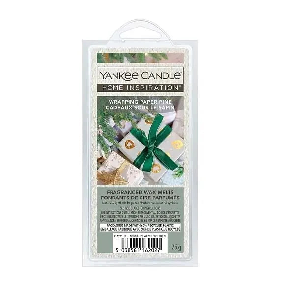 Yankee Wax Melts 75G Wrapping Paper Pine (Pack of 6)