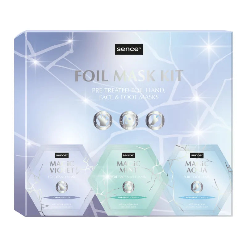 2040866 Sence Mystic Cold 3Pce Foil Face Mask Set (Pack of 12)