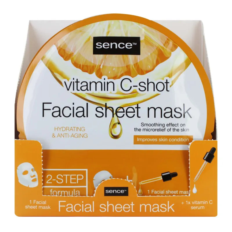 Sence Vitamin C Shot Facial Sheet Mask Sachet X12 (Pack of 12)
