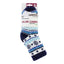 Yaktrax Cabin Socks Blue White Design (Pack of 6)