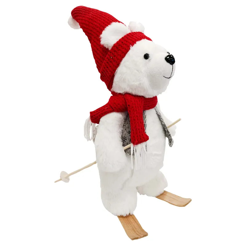 Hy23-2022 Santa Polar Bear On Skis H45Cm (Pack of 3)