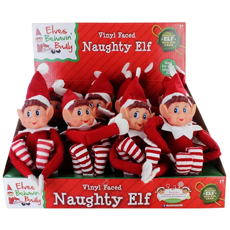 446059 Naughty Elf Cuddly Displayx12 (Pack of 12)
