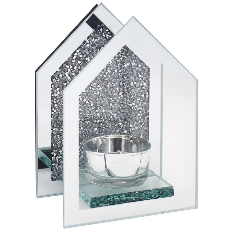 Lp49005 House Mirror Glass Tealite Holder (Pack of 3)
