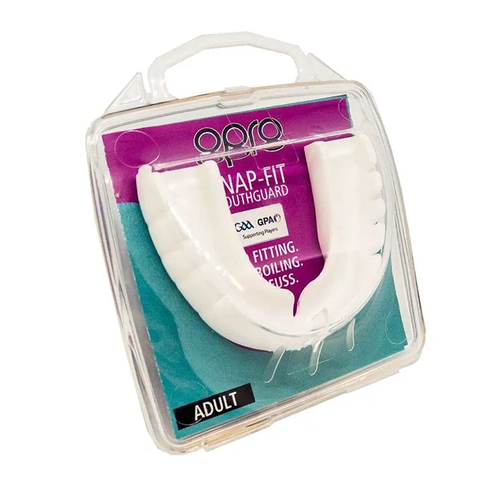 Opro Adult Snap Fit Mouth Guard Bright White (Gum Shield) (Pack of 3)