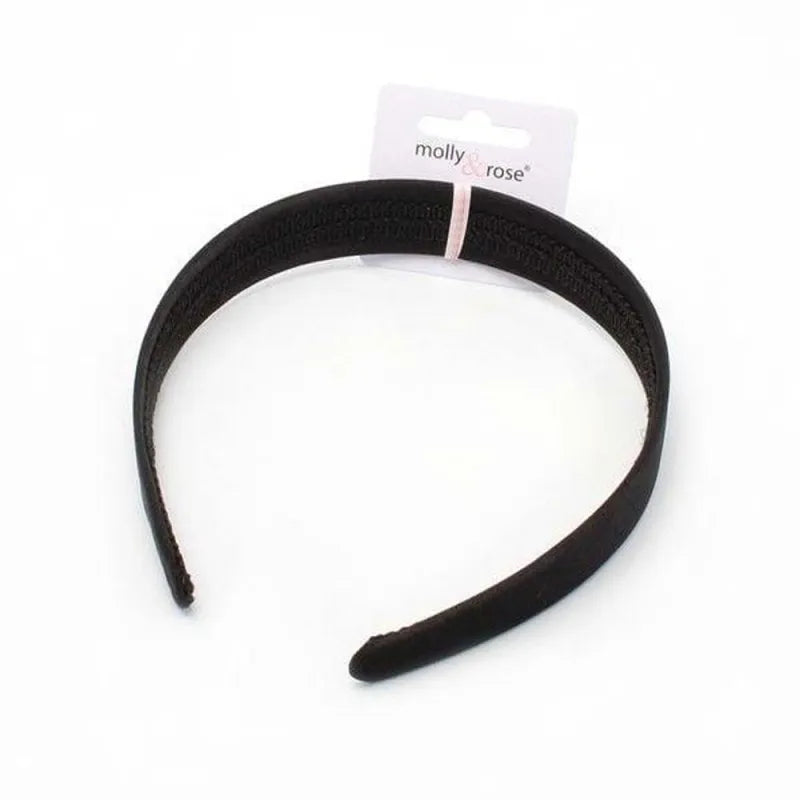8000 Black Satin H/Bands (Pack of 6)