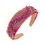 Cerise Wide Leaf Crystal Diamonte H/Band (Pack of 6)