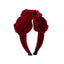 Red Ruffled Velvet H/Band (Pack of 6)