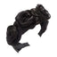3 Rose Satin H/Band Black (Pack of 6)