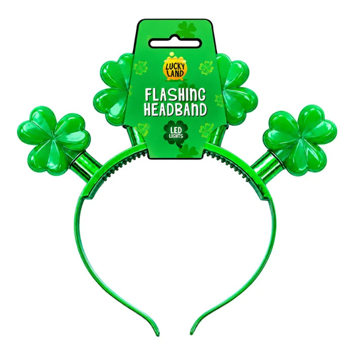 Paddys Day Shamrock Flashing Headband – hair accessory