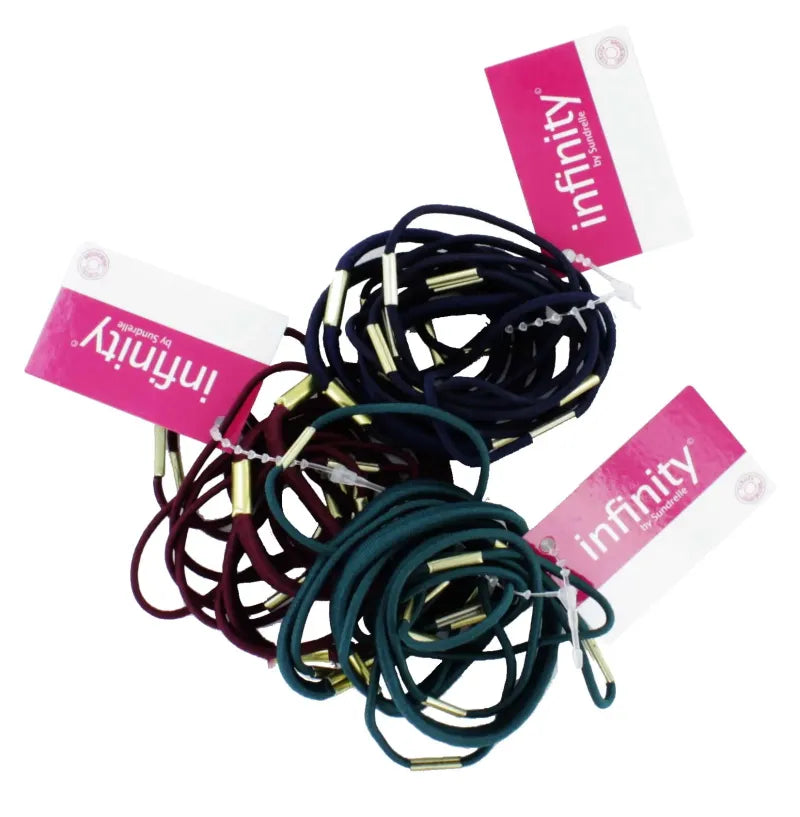 Mixed Colured Thick/Thin Skool Elastics (Pack of 6)