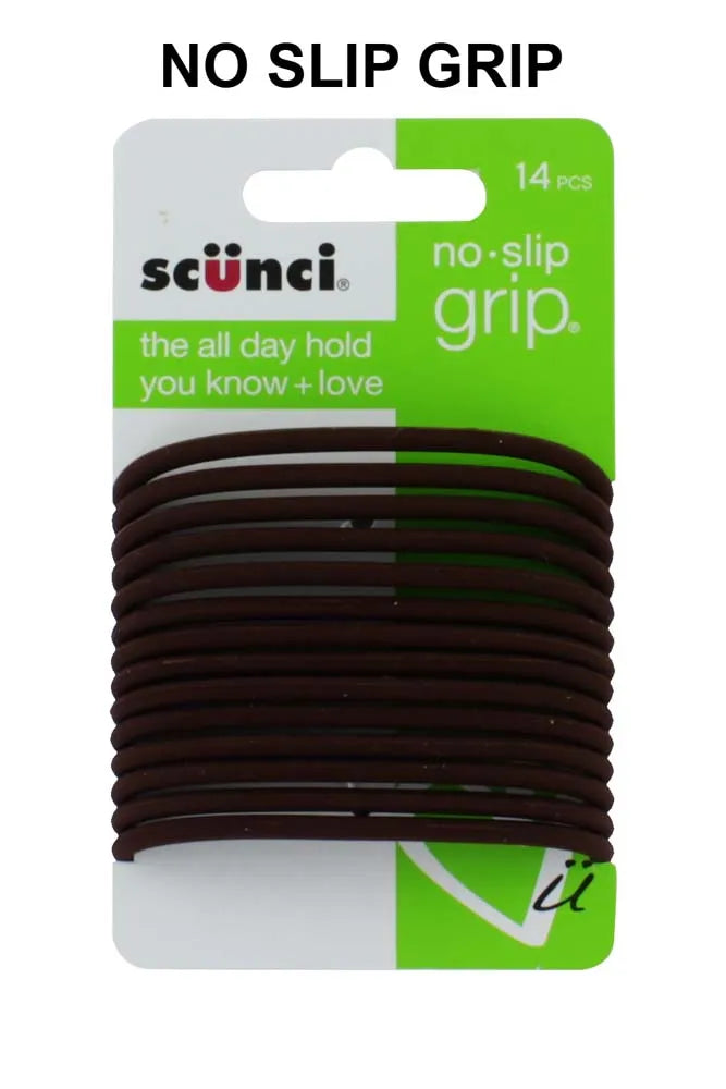 Scunci 14 No Slip Brown Jelly Elastics 491141U (Pack of 6)