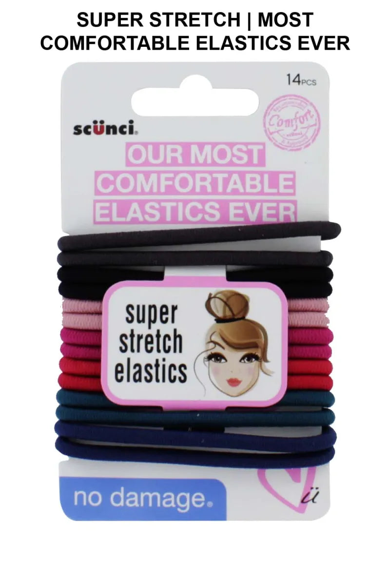 Scunci 14 Metal Free Super Stretch Elastics 492344U (Pack of 6)