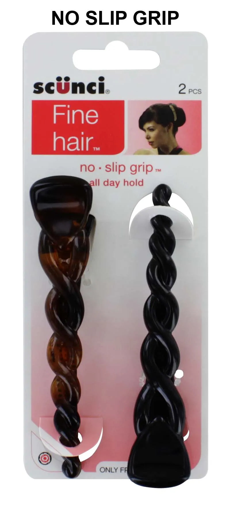 Scunci 2 Peg Clips Non Slip 490239U (Pack of 6)