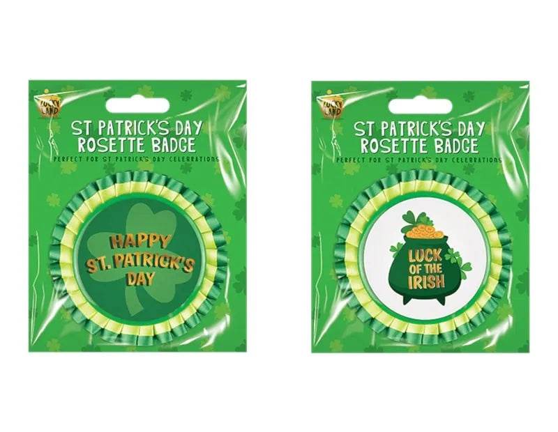 Pat6201 Paddys Day Rosette Badge (Pack of 6)