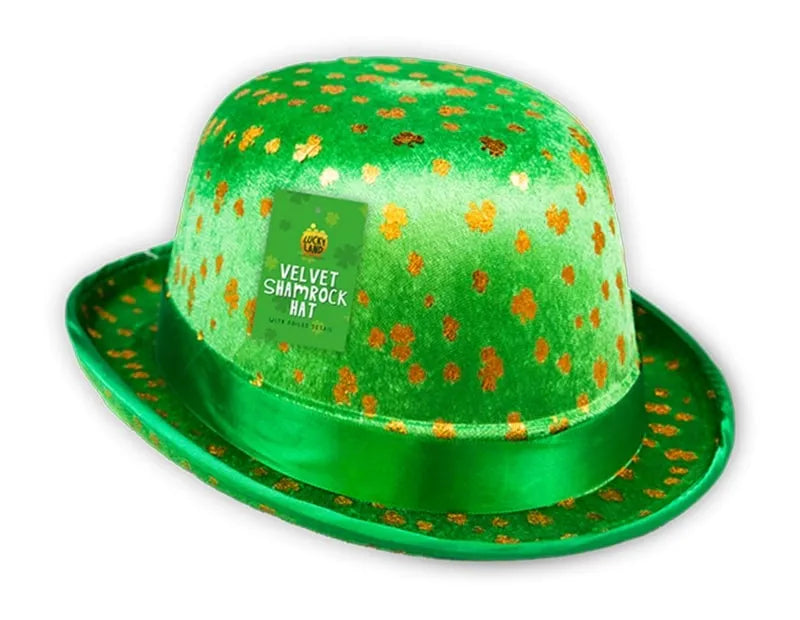 Pat11182 Paddys Day Velvet Shamrock Hat (Pack of 6)