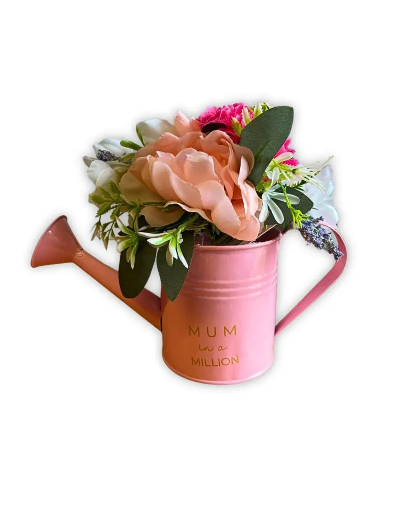 Mot7364Ob Mothers Day Watering Can With Artificial Flowers (Pack of 6)