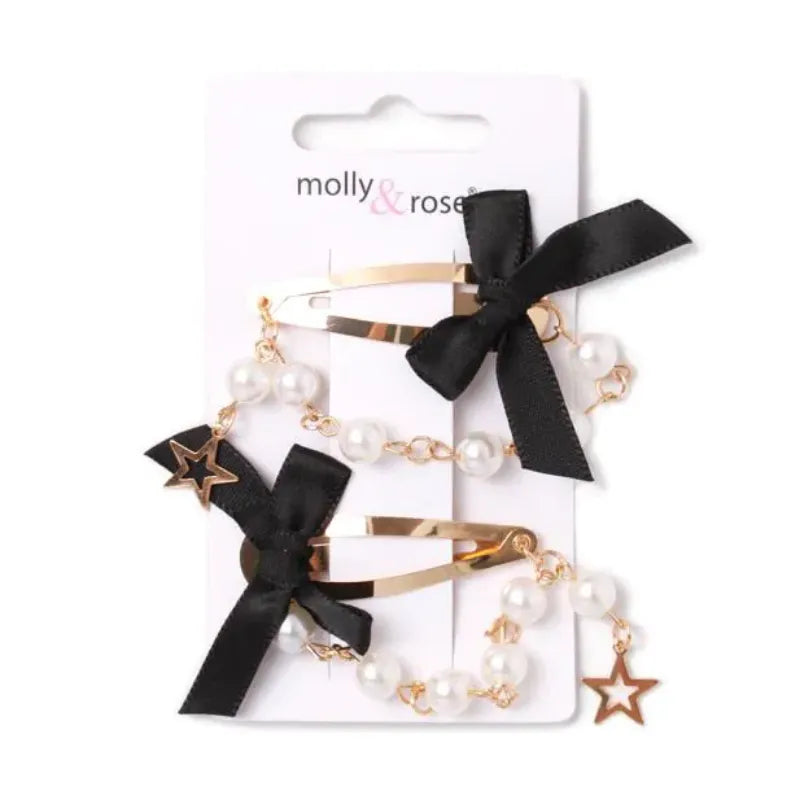 Molly & Rose Bow and Pearl Hair Clips – hair accessory