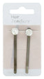 7826 Glass Crystal Bobby Clips 2S (Pack of 6)
