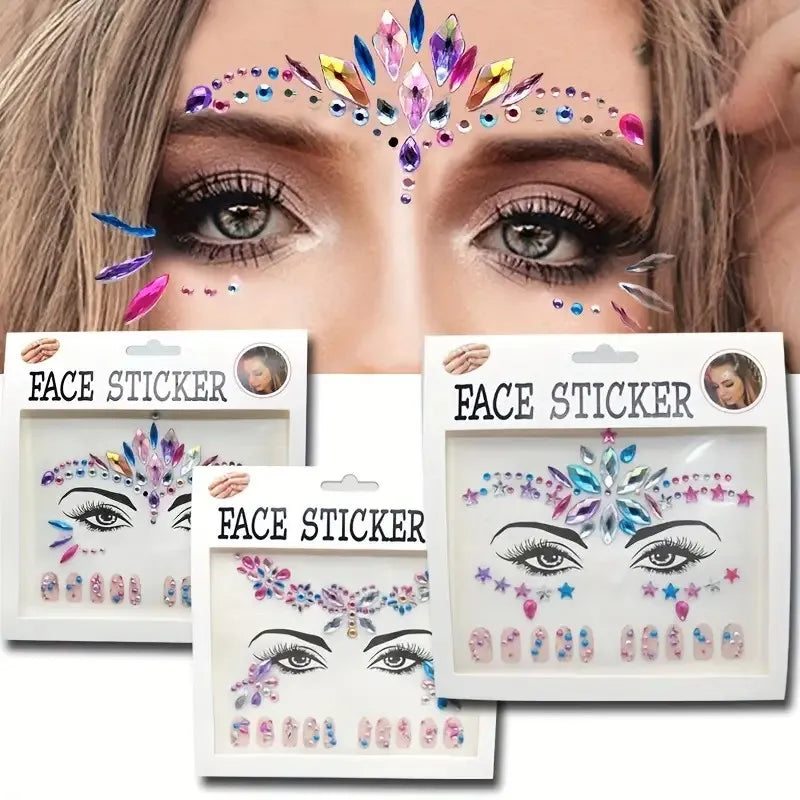 Face Jewells Stick On (Pack of 12)
