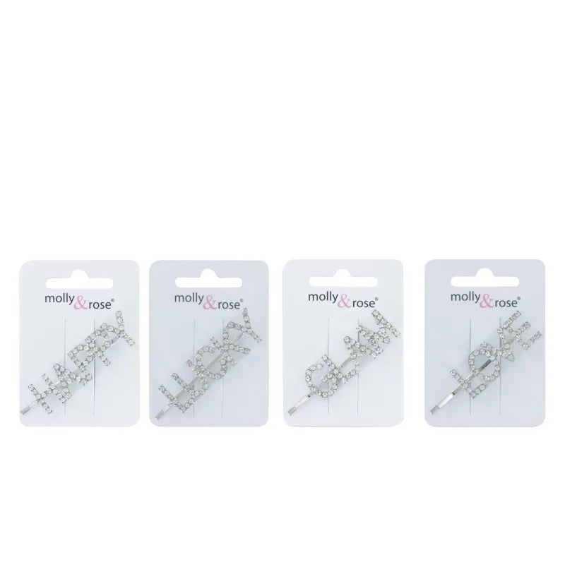 7469 Diamonte Word Hair Clip (Pack of 6)