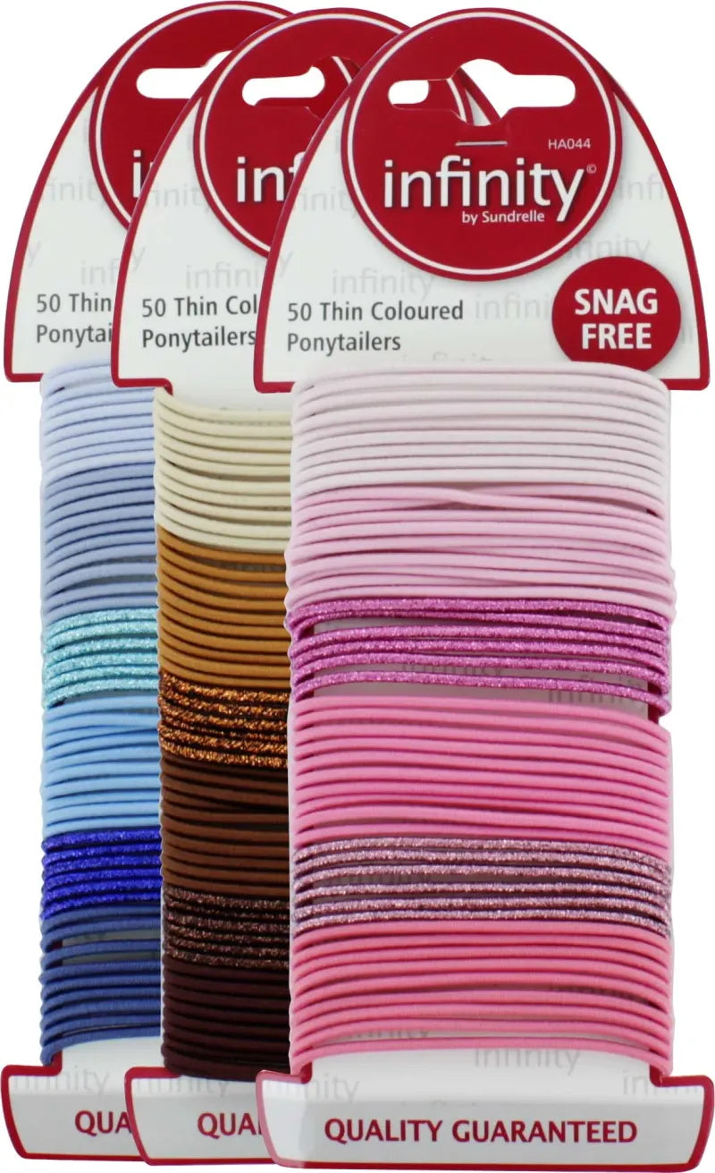 Infinity 50 Thin Elastics Brights (Pack of 12)