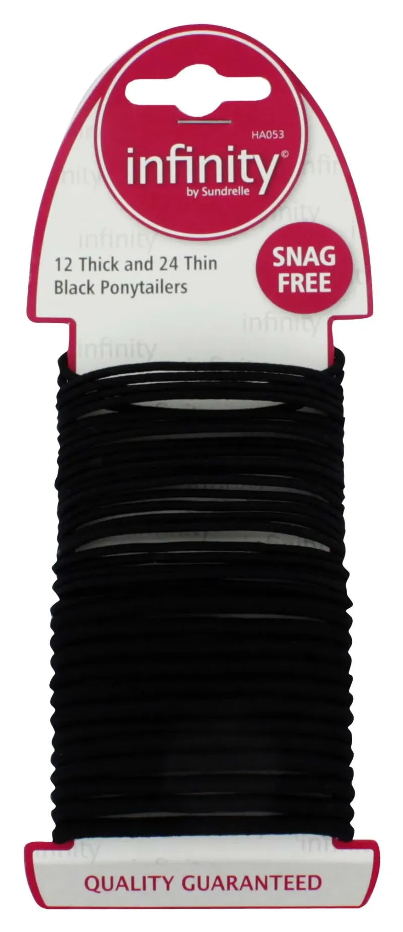 Infinity Blk Thin/Thick Elastics (Pack of 12)