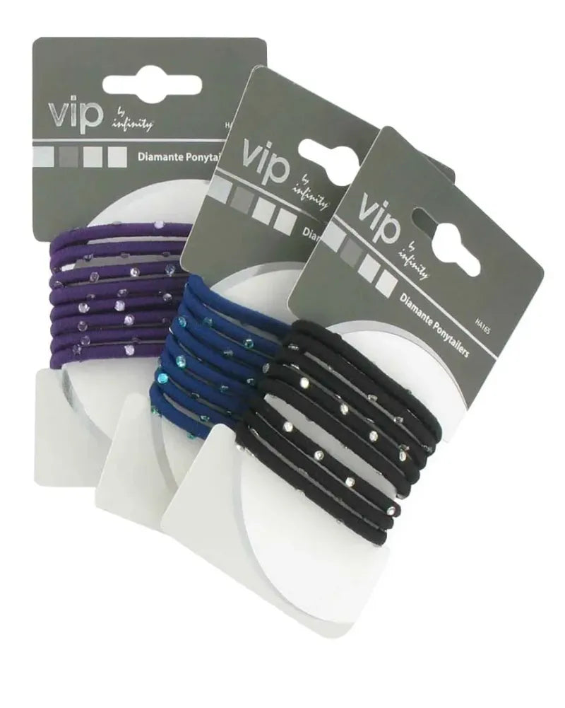 VIP Diamante Ponytailers 8S (Pack of 3)